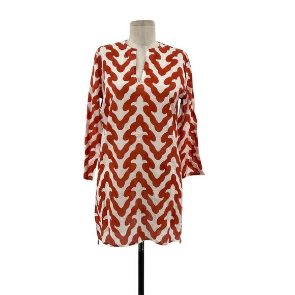 Roberta Roller Rabbit Gala‎ Kurta Tunic Persimmon Print Size XS - Picture 1 of 14